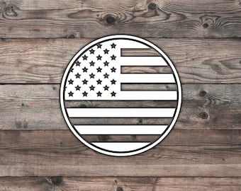 American Flag Sticker - 5.5 x 5.5 in Flag Decal For Patriotic Sticker For Veteran Car Decal American Flag Sticker Military Car Decal