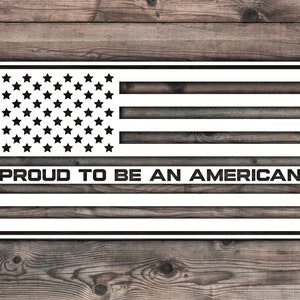 Proud To Be An American Flag Decal/Sticker - 7.5 x 4 inch | Patriotic Stickers | Military Stickers | USA Flag Sticker | Car Stickers