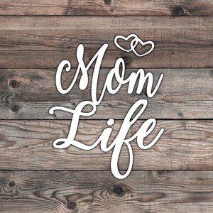 Mom Life Dual Heart Decal Sticker - 5.5 x 4.4 inch | Hashtag Mom Life Sticker | Cool Mom Sticker | Mom Heart Sticker