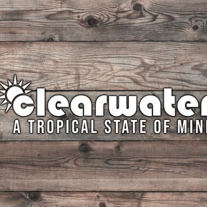 Clearwater Beach Sticker: Florida Native Car Decal (8.5 x 2.2 in)