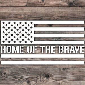 Home of the Brave American Flag Decal Sticker - 7.5 x 4 inch | Patriotic Stickers | USA Flag Sticker | Military Stickers | Car Sticker