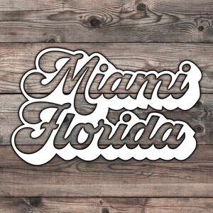 Miami Florida Sticker - 6.5 x 4 in Miami Florida Car Sticker For Florida Native Sticker For Miami Beach Sticker For Florida Car Decal