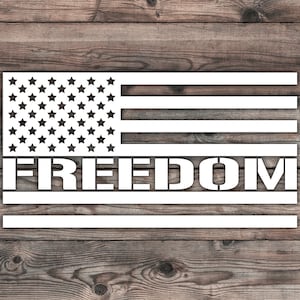 Freedom American Flag Decal Vinyl Sticker Graphics - 7.5 x 4 inch