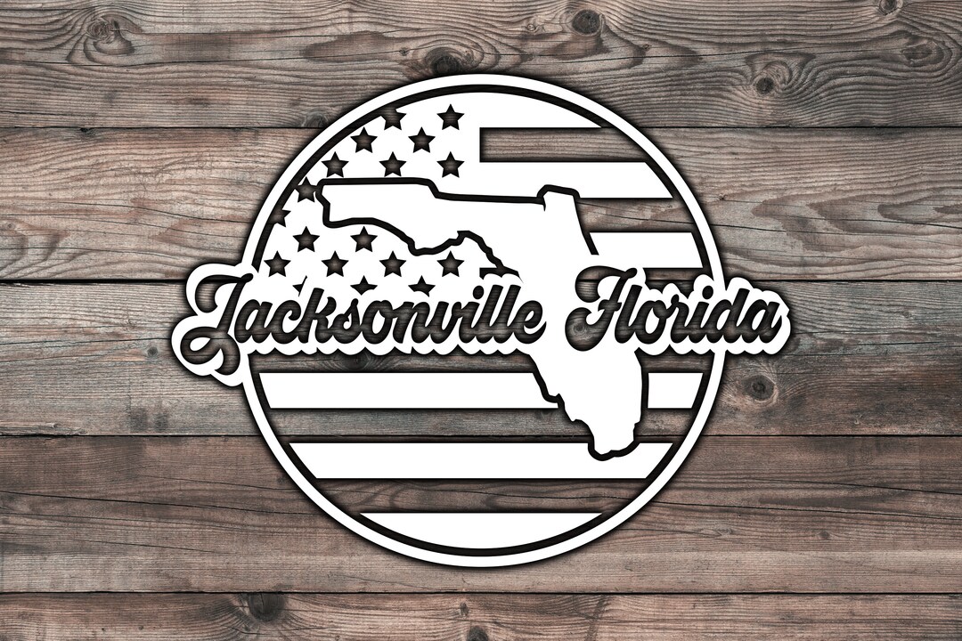 Jacksonville Florida American Flag Decal Sticker 6.2 X 5.5 Etsy