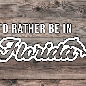 Florida Sticker - 7.5 x 3 in Florida Car Decal For Florida Native Car Sticker Florida Beach Sticker For Florida Native Decal