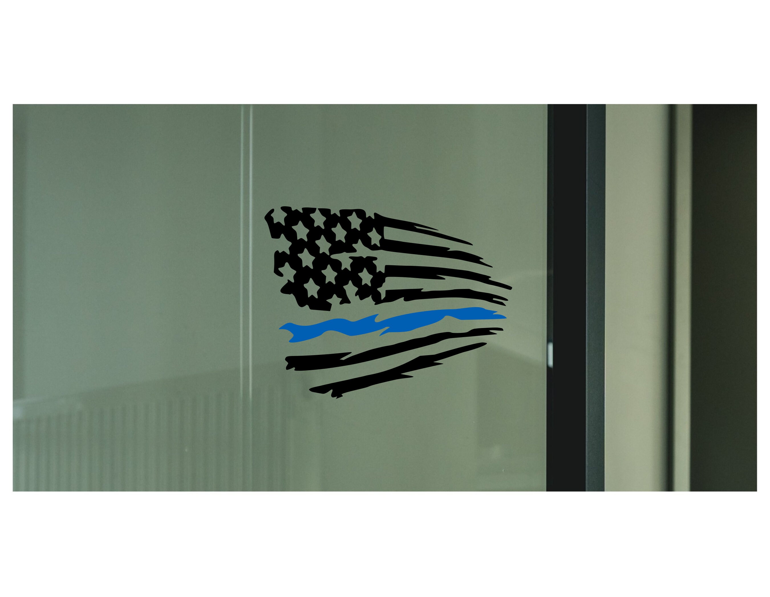 thumbnail image 2 of Blue Red Line American Flag Decal For Dodge Charger 2011-2022 Quarter Window 2 of 6