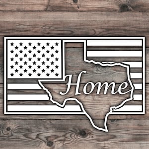 Texas Home American Flag Sticker Decal - 7.5 x 5 inch | Texas Native Sticker | Texas Flag Sticker | Texas Truck Sticker