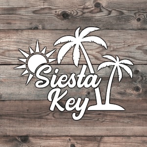 Siesta Key Sticker Decal - 5.5 x 4.2 in Florida Sticker For Florida Native Siesta Key Decal For Florida Car Decal Florida Beach Sticker