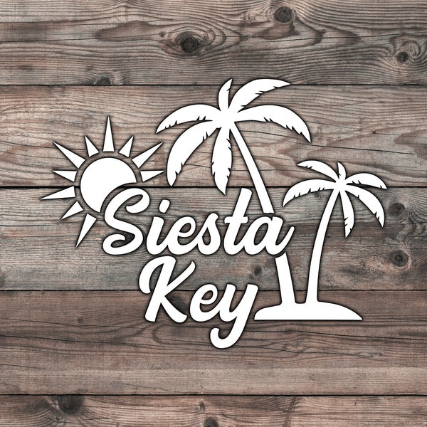 Siesta Key Sticker Decal - 5.5 x 4.2 in Florida Sticker For Florida Native Siesta Key Decal For Florida Car Decal Florida Beach Sticker