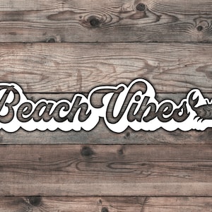 Beach Vibes Sticker - 7 x 1.4 in Florida Car Decal For Florida Native Car Sticker Florida Beach Sticker For Florida Native Decal