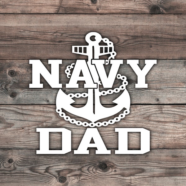 Navy Dad Sticker - 5.5 x 5.5 in  Proud Navy Dad Car Sticker For Soldier Sticker Gift USA Flag Decal For Navy Parent American Flag Sticker