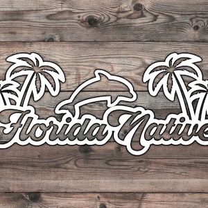 Florida Native Sticker - 7 x  2.9 in Florida Car Decal For Florida Native Car Sticker Florida Beach Sticker For Florida Native Decal