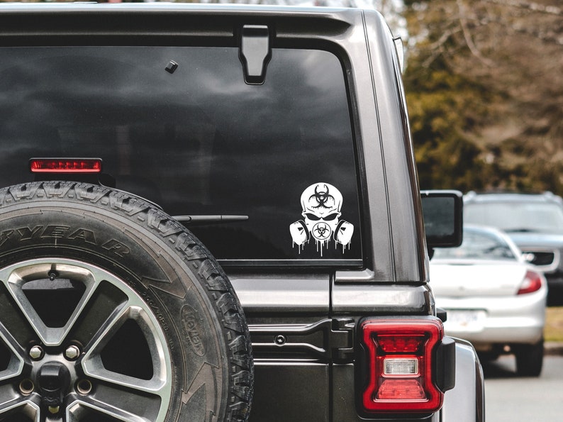 Biohazard Respirator Skull Decal Tactical Vinyl Graphics for Cars Die-Cut Truck Sticker Waterproof Boat Decal Made in USA Window Sticker image 2