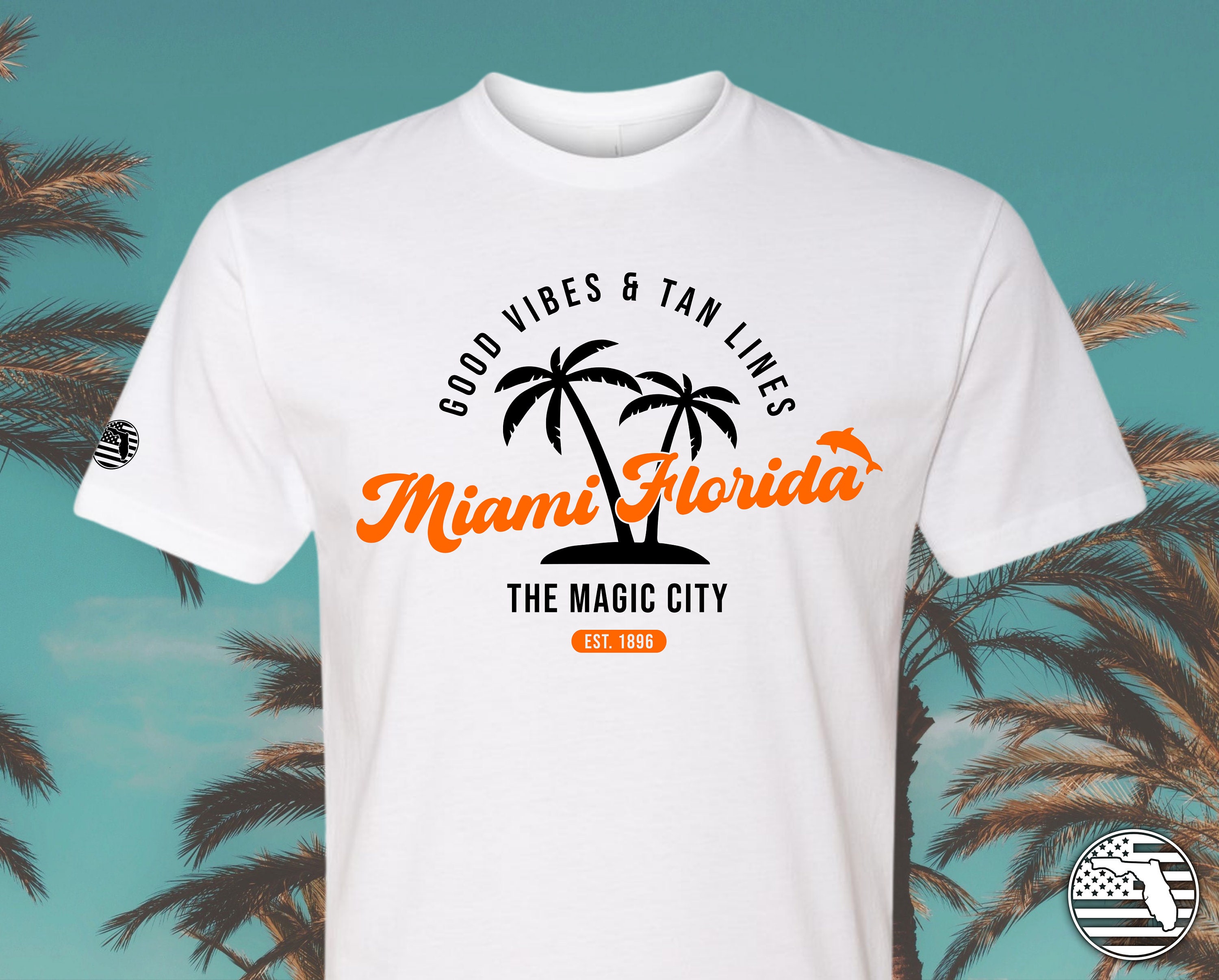 Miami Florida Shirt Miami Florida T-shirt for Florida Native Shirt for Men Miami  Florida Men's Shirt Retro Florida Shirt Miami Beach Shirt 