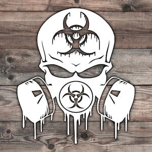 Biohazard Respirator Skull Decal Tactical Vinyl Graphics for Cars Die-Cut Truck Sticker Waterproof Boat Decal Made in USA Window Sticker image 1
