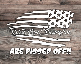 American Flag Decal - 7.5 x 5.1 inch We the People Decal For Soldier Car Sticker For Veteran Car Decal USA Flag Sticker Freedom Flag Decal