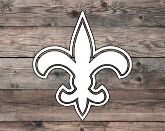 Fleur De Lis Car Decal: Gloss Vinyl Saint Sticker (5.5 x 5 inch)