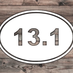 13.1 Half Marathon Sticker Decal - 5.6 x 3.6 inch | Marathon Sticker | Half Marathon Car Sticker | Running Stickers