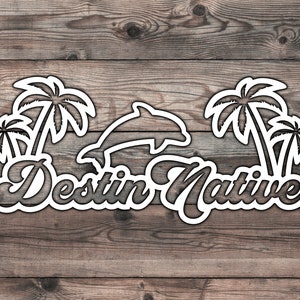 Destin Florida Sticker - 7 x 3 in Destin Florida Car Sticker For Florida Native Sticker For Destin Native Sticker For Florida Car Decal