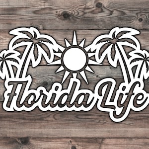 Florida Car Sticker - 7.5 x 4 in Florida Car Decal For Florida Native Car Sticker Florida Beach Sticker For Florida Native Decal
