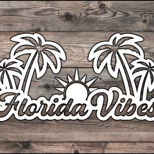 Florida Vibes Sticker Decal - 6.5 x 3.1 inch | Florida Strong | Florida Sticker | Florida Native Sticker | Florida Car Sticker | Good Vibes
