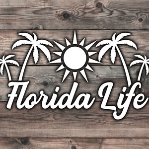 Florida Car Sticker - 7.5 x 4 in Florida Car Decal For Florida Native Car Sticker Florida Beach Sticker For Florida Native Decal
