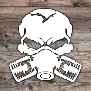 Piston Gas Mask Decal Vinyl Sticker Graphics - 5.5 inch