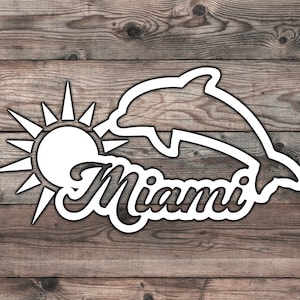 Miami Beach Sticker - 5.5 x 2.9 in Miami Florida Car Sticker For Florida Native Sticker For Miami Beach Sticker For Florida Car Decal