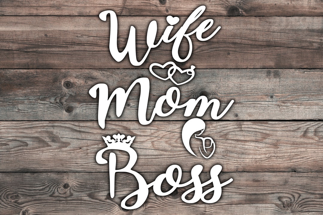 Wife Mom Boss Decal: Glossy Vinyl Sticker for Cars, Laptops (5.5 X 4.4 ...