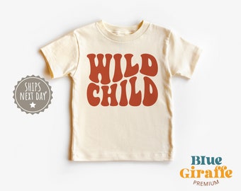 Wild Child Toddler Shirt, Retro Wild Child Kids Shirt, Cute Hippie Natural Toddler Tee