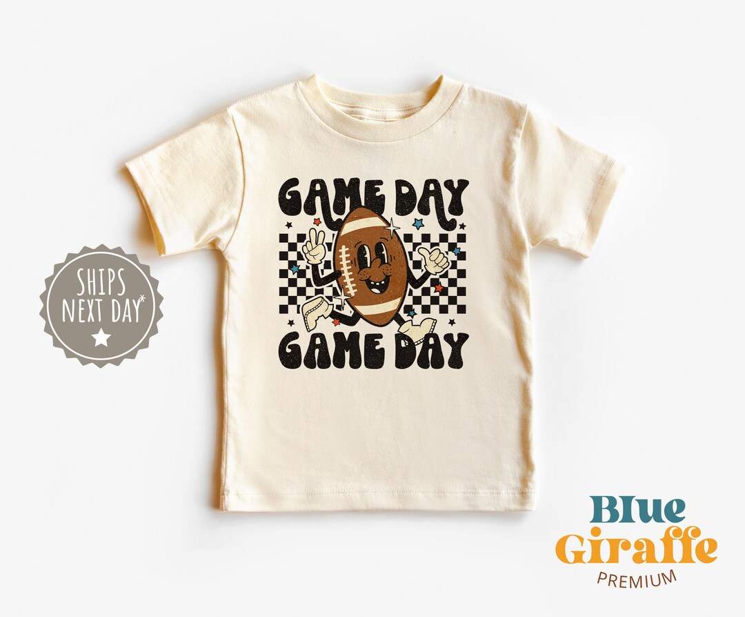 Game Day Toddler Shirt, Vintage Football Kids Shirt, Game Day Natural