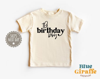 Retro Birthday Boy Toddler Shirt, Cute Birthday Kids Shirt, Boys Natural Toddler Tee