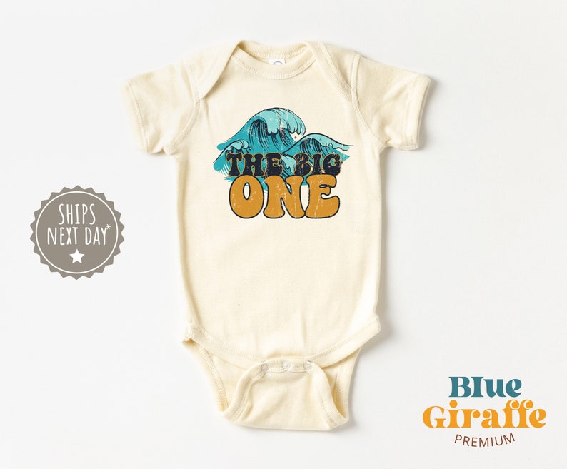 The Big One Toddler Shirt, Retro Wave Birthday Kids Shirt, Cute First Birthday Natural Toddler Tee image 2