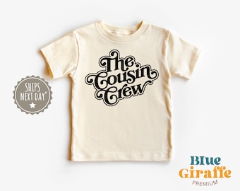 Chemise pour tout-petits The Cousin Crew, chemise pour enfants Cute Cousins, tee-shirt rétro naturel pour tout-petits