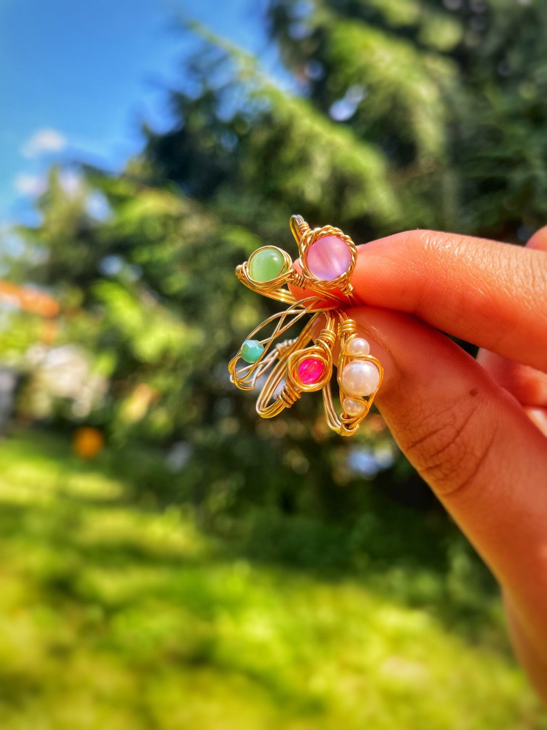 Cute, Boho, Summer, Wire Wrapped Rings - Etsy