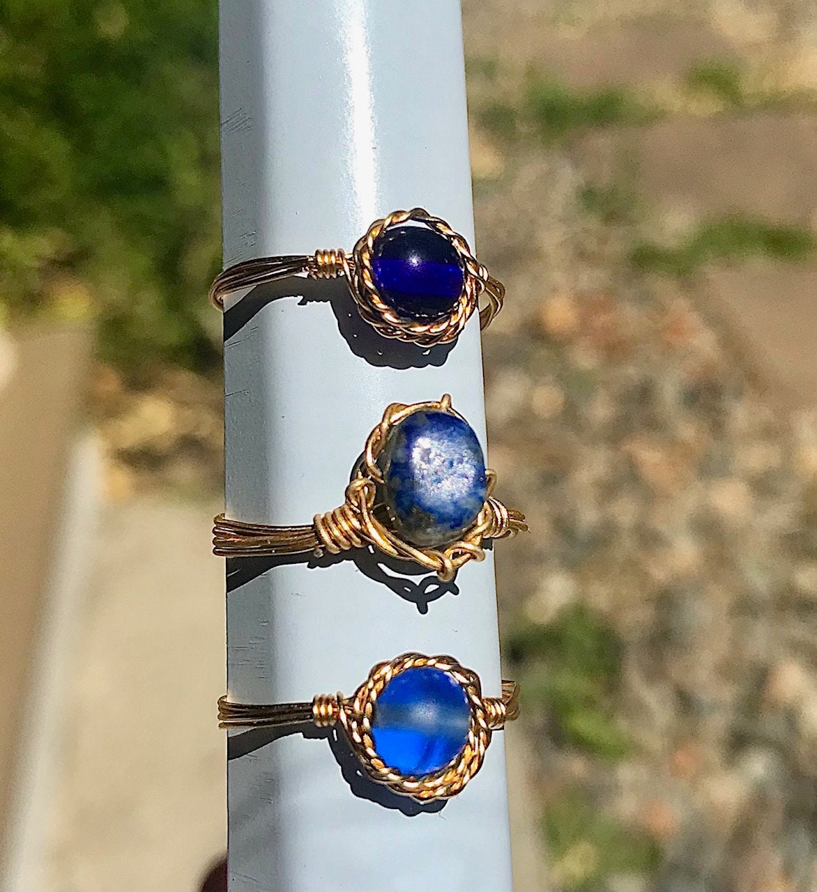 Cute Elegant Blue Rings - Etsy