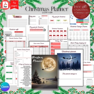 Weihnachtsplaner druckbar, Weihnachten To Do Liste, Urlaubsplaner, Weihnachtsplaner, Geschenkplaner, Weihnachtsgeschenkliste, Weihnachtsbuchbinder