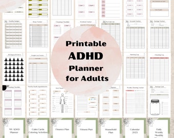 ADHD Planner Adult, ADHD Planner Printable, ADHD Journal, Daily Planner