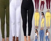 Women Autumn Jeans Oversize For Skinny Slim Fit High Waist Stretch Straight Vintage Pants