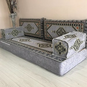 8&#39;&#39; Thickness Arabic Sofa Set, Floor Seating, Floor Couch,Arabic Sofa Cover,Floor Cushion,Moroccan Living Room Home Decor,Turkish Floor Sofa
