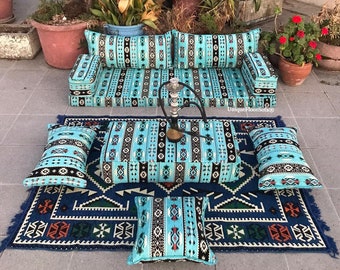 Arabic Floor Couch,Sectional Floor Sofa with Floor Pillows,Ottoman Couch,Outdoor Floor Cushions,Bohemian Furniture,Futon Sofa Japanese,Jalsa