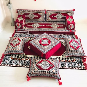 Handmade Moroccan Floor Sofa Set: Arabic Floor Seating Cushion
