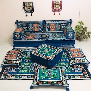 8'' Thickness Arabic Living Room Sofa with Rug, Ottoman Couch, Floor Seating Sofa, Sectional Sofa, Floor Cushion, Floor Couch, Foor Pillow