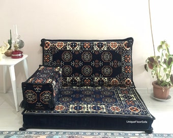 Kids Single Floor Cushion Sofa: Turkish Playroom Seating, Backrest & Armrest