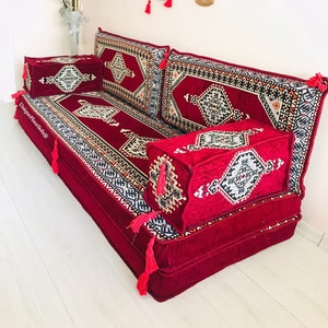Arabic Floor Sofa Set: 8'' Thick Cushions, Living Room Seating