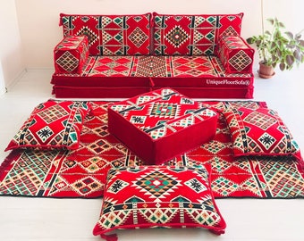 Moroccan Floor Sofa Set: Arabic Majlis Seating, Farmhouse Style
