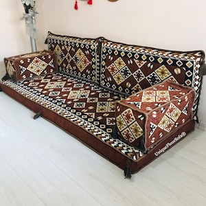 Boho Floor Seating Set: Arabic Sofa Cushions, Moroccan Home Decor