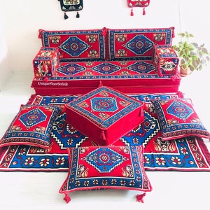 8'' Thickness Arabic Seating Sofa Set, Moroccan Home Decor, Floor Sofa Bed, Living Room Furniture, Patio Sofa, Arabic Majlis, Floor Couch