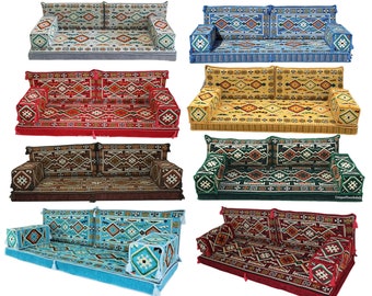 Royal Anatolian Arabisch Sofa Set, Bodenkissenbezug, Schnittsofa, Palettensofas, Bodencouch im Innen- und Außenbereich, Bodenbestuhlung