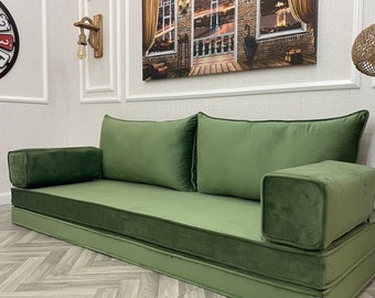 Modern Living Room Velvet Floor Seating Sofa Couch, Velvet Floor Sofa, Velvet Sofa, Floor Couch, Living Room Sofa Set, Custom Made Sofas